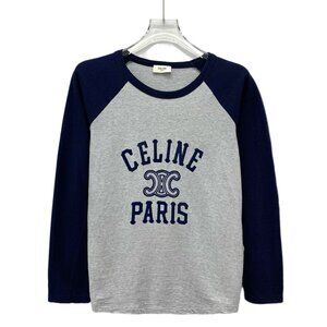 Celine color-block cotton long-sleeve T-shirt